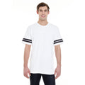 Men's White/Black Football Fine Jersey T-Shirt