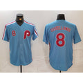Philadelphia Phillies #8 Nick Castellanos Number Light Blue HeidiMiller Cooperstown Cool Base Jersey