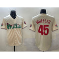 Philadelphia Phillies #45 Zack Wheeler Cream HeidiMiller Phanatic Limited Stitched Jersey