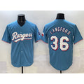 Texas Rangers #36 Wyatt Langford Blue HeidiMiller Limited Stitched Jersey