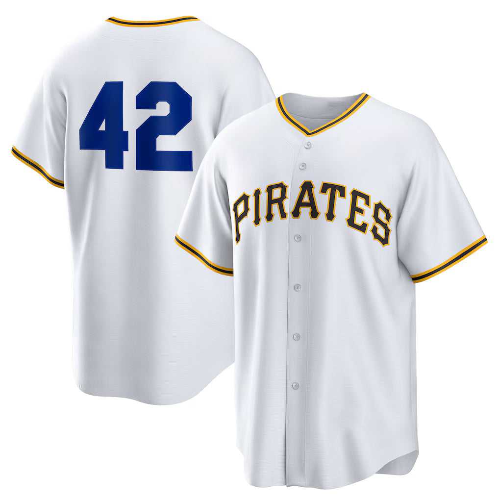 Pittsburgh Pirates #42 Jackie Robinson White HeidiMiller Home 2025 Day Replica Jersey