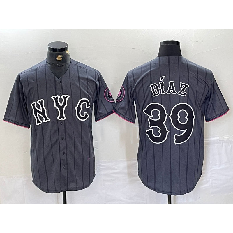 New York Mets #39 Edwin Diaz Gray HeidiMiller 2024 City Connect Cool Base Jersey 2