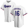 Texas Rangers #16 Travis Jankowski White HeidiMiller Cool Base Stitched Jersey