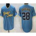 Milwaukee Brewers #28 Andrew Vaughn Powder Blue HeidiMiller 2022 City Connect Cool Base Jersey