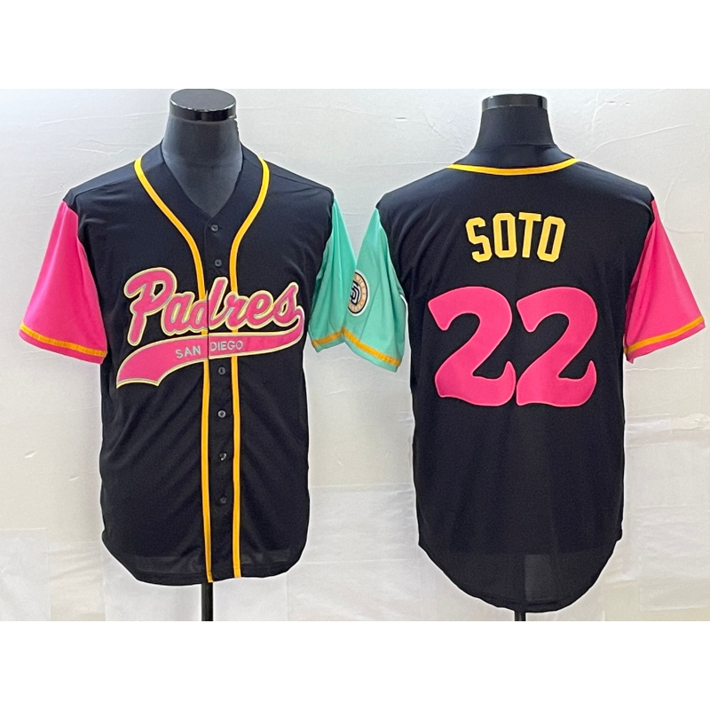San Diego Padres #22 Juan Soto Black HeidiMiller NEW 2023 City Connect Cool Base Stitched Jersey
