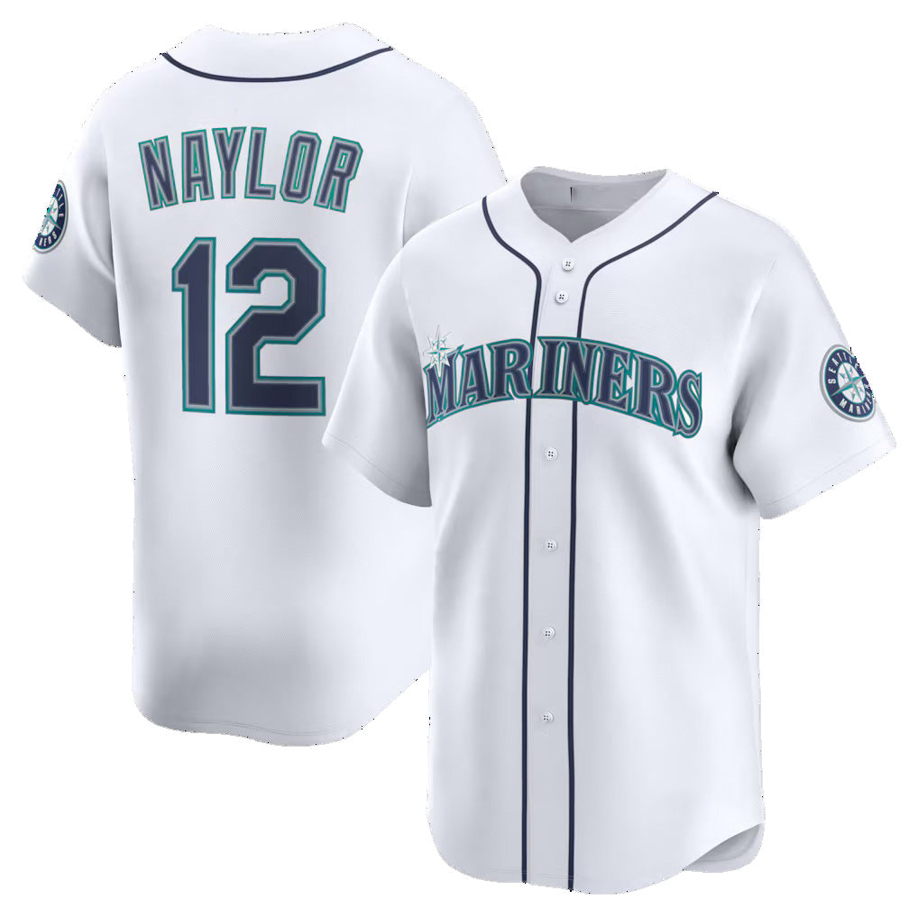 Seattle Mariners #12 Josh Naylor White HeidiMiller Home Limited Jersey