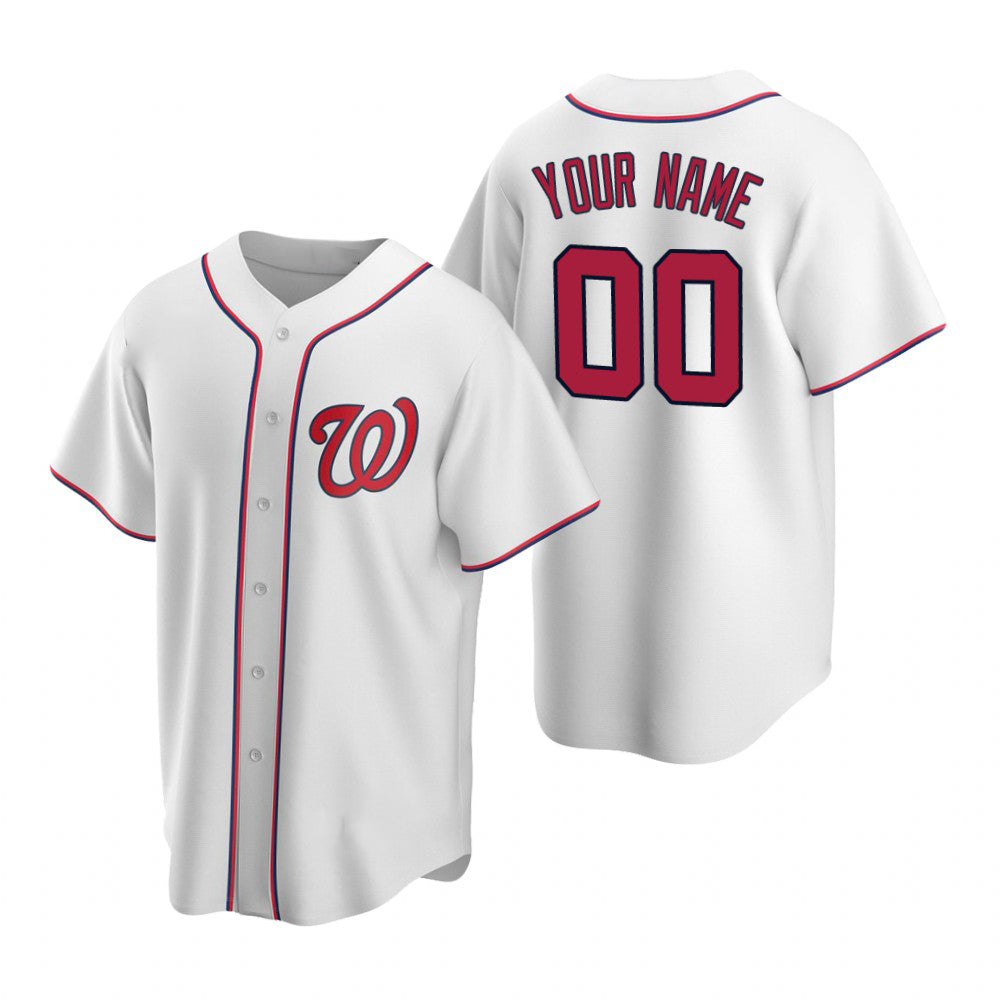 Custom Washington Nationals White HeidiMiller Stitched Cool Base Home Jersey