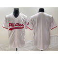 Philadelphia Phillies Blank White HeidiMiller Pinstripe Cool Base Stitched Jersey