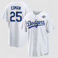 Los Angeles Dodgers #25 Tommy Edman White HeidiMiller 2025 World Series Home Cool Base Stitched Jersey