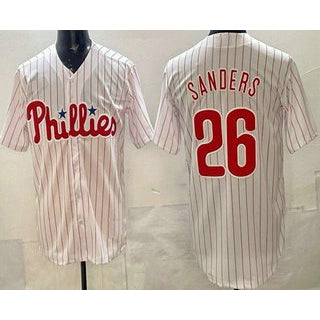 Philadelphia Phillies #26 Miles Sanders White HeidiMiller Cool Base Jersey