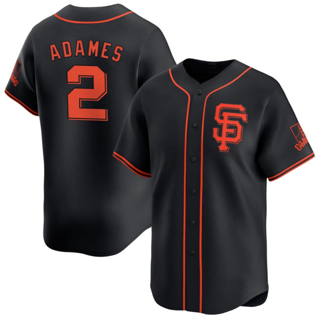 San Francisco Giants #2 Willy Adames Black HeidiMiller 2024 Black Alternate Limited Stitched Jersey