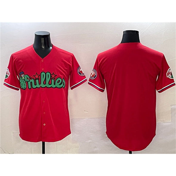 Philadelphia Phillies Blank Red HeidiMiller Phanatic Limited Stitched Jersey
