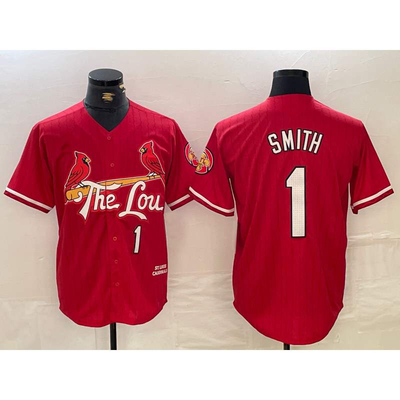 St. Louis Cardinals #1 Ozzie Smith Red HeidiMiller 2024 City Connect Limited Stitched Jersey