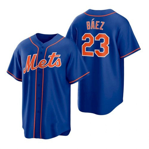 New York Mets #23 Javier Baez Royal HeidiMiller Replica Alternate Jersey