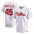 Philadelphia Phillies #45 Zack Wheeler White HeidiMiller Home Limited Player Jersey