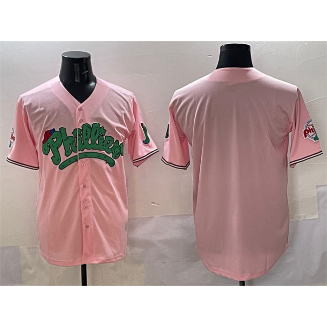 Philadelphia Phillies Blank Pink HeidiMiller Phanatic Limited Stitched Jersey