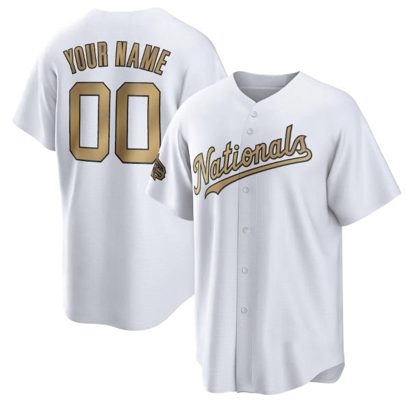 Custom Washington Nationals Active Player White HeidiMiller 2022 All-Star Cool Base Stitched Jersey