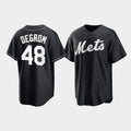New York Mets #48 Jacob deGrom Black HeidiMiller Cool Base Stitched Jersey