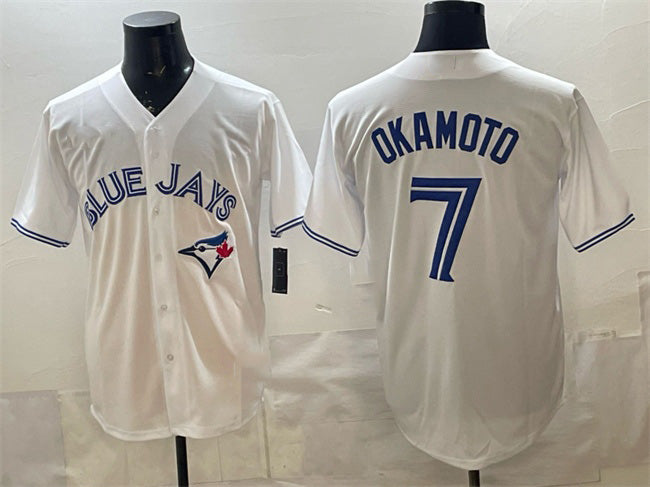Toronto Blue Jays #7 Kazuma Okamoto White HeidiMiller 2025 Cool Base Stitched Jersey