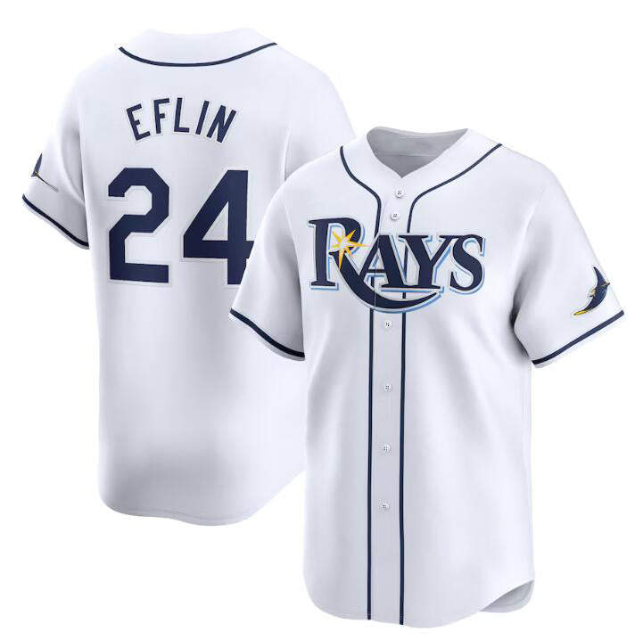 Tampa Bay Rays #24 Zach Eflin White HeidiMiller Home Limited Stitched Jersey
