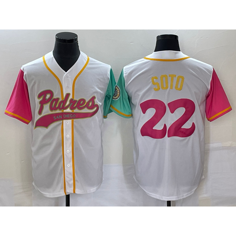 San Diego Padres #22 Juan Soto White HeidiMiller NEW 2023 City Connect Cool Base Stitched Jersey 2