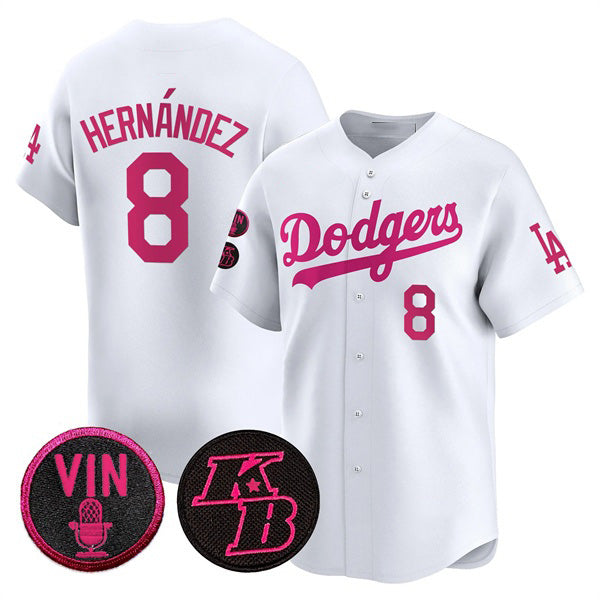 Los Angeles Dodgers #8 Enrique Hern¨¢ndez White HeidiMiller 2026 Mother¡¯s Day Vapor Premier Limited Stitched Jersey