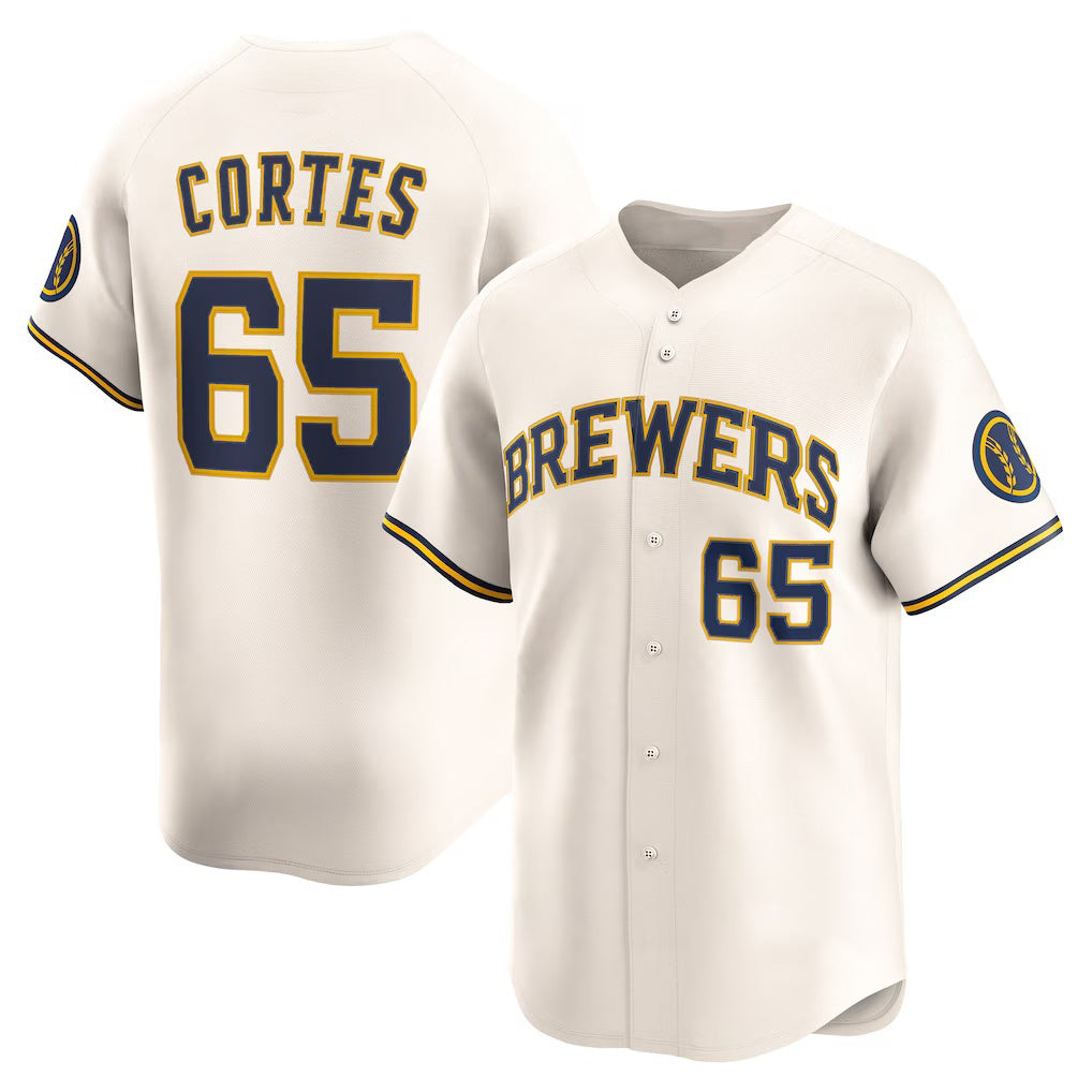 Milwaukee Brewers #65 Nestor Cortes Cream HeidiMiller Home Limited Player Jersey