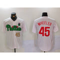 Philadelphia Phillies #45 Zack Wheeler White Green HeidiMiller Cool Base Stitched Jerseys
