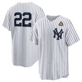 New York Yankees #22 Juan Soto White HeidiMiller 2024 World Series Cool Base Stitched Jersey
