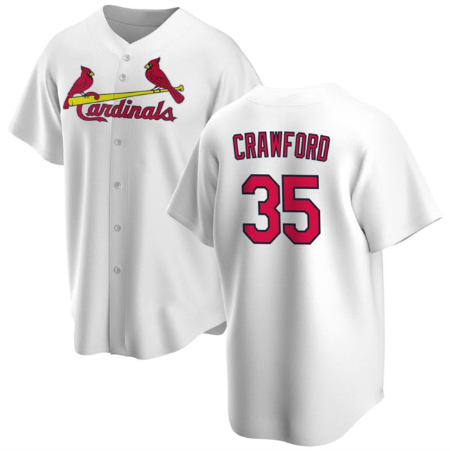 St. Louis Cardinals #35 Brandon Crawford White HeidiMiller Cool Base Stitched Jersey