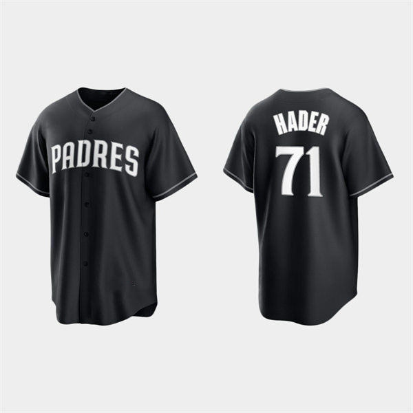 San Diego Padres #71 Josh Hader Black White HeidiMiller Collection Jersey