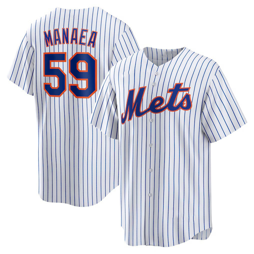 New York Mets #59 Sean Manaea White HeidiMiller Home Replica Jersey