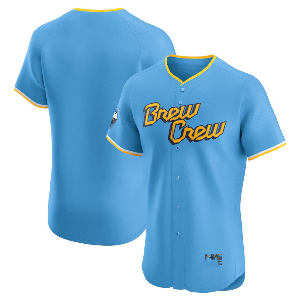Milwaukee Brewers Powder Blue HeidiMiller City Connect Elite Jersey