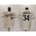 Minnesota Twins #34 Kirby Puckett Number Cream HeidiMiller Cool Base Stitched Jersey