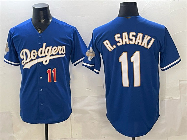 Los Angeles Dodgers #11 Roki Sasaki Royal HeidiMiller 2026 Alternate Gold Collection Stadium Stitched Jersey