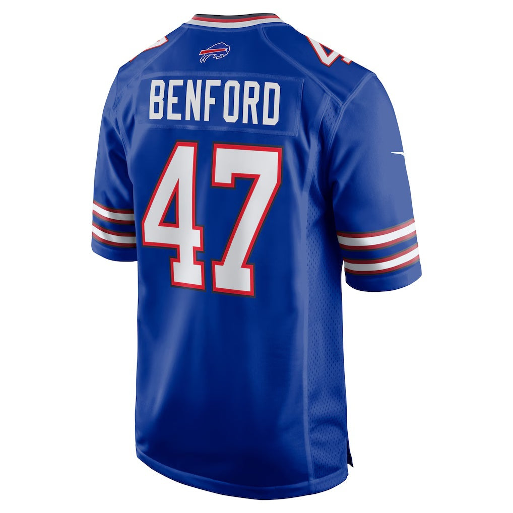 B.Bills #47 Christian Benford Royal HeidiMiller Game Jersey
