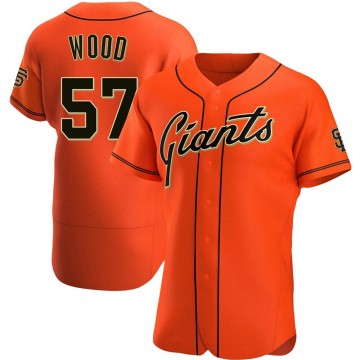 San Francisco Giants #57 Alex Wood Orange HeidiMiller Flex Base Jersey