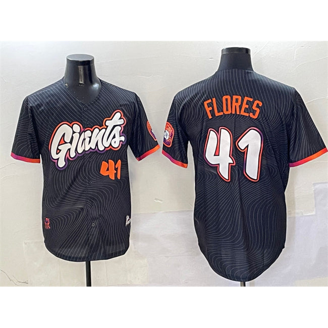 San Francisco Giants #41 Wilmer Flores Anthracite HeidiMiller 2025 City Connect Limited Stitched Jersey