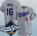 Los Angeles Dodgers #16 Will Smith Gray HeidiMiller 2025 World Series Limited Stitched Jersey
