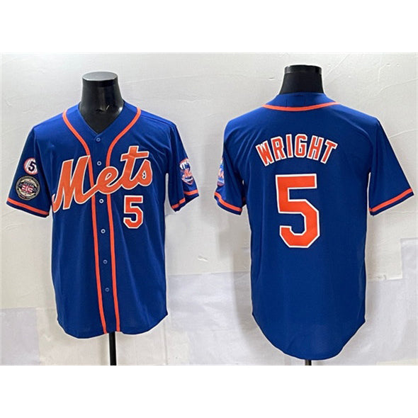 New York Mets #5 David Wright Blue HeidiMiller With Patch Cool Base Stitched Jersey