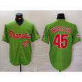 Philadelphia Phillies #45 Zack Wheeler Number Green HeidiMiller With Patch Stitched Cool BaseJersey