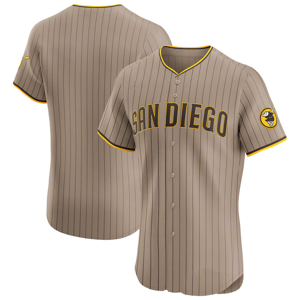 San Diego Padres Sand HeidiMiller Alternate Vapor Premier Elite Patch Jersey