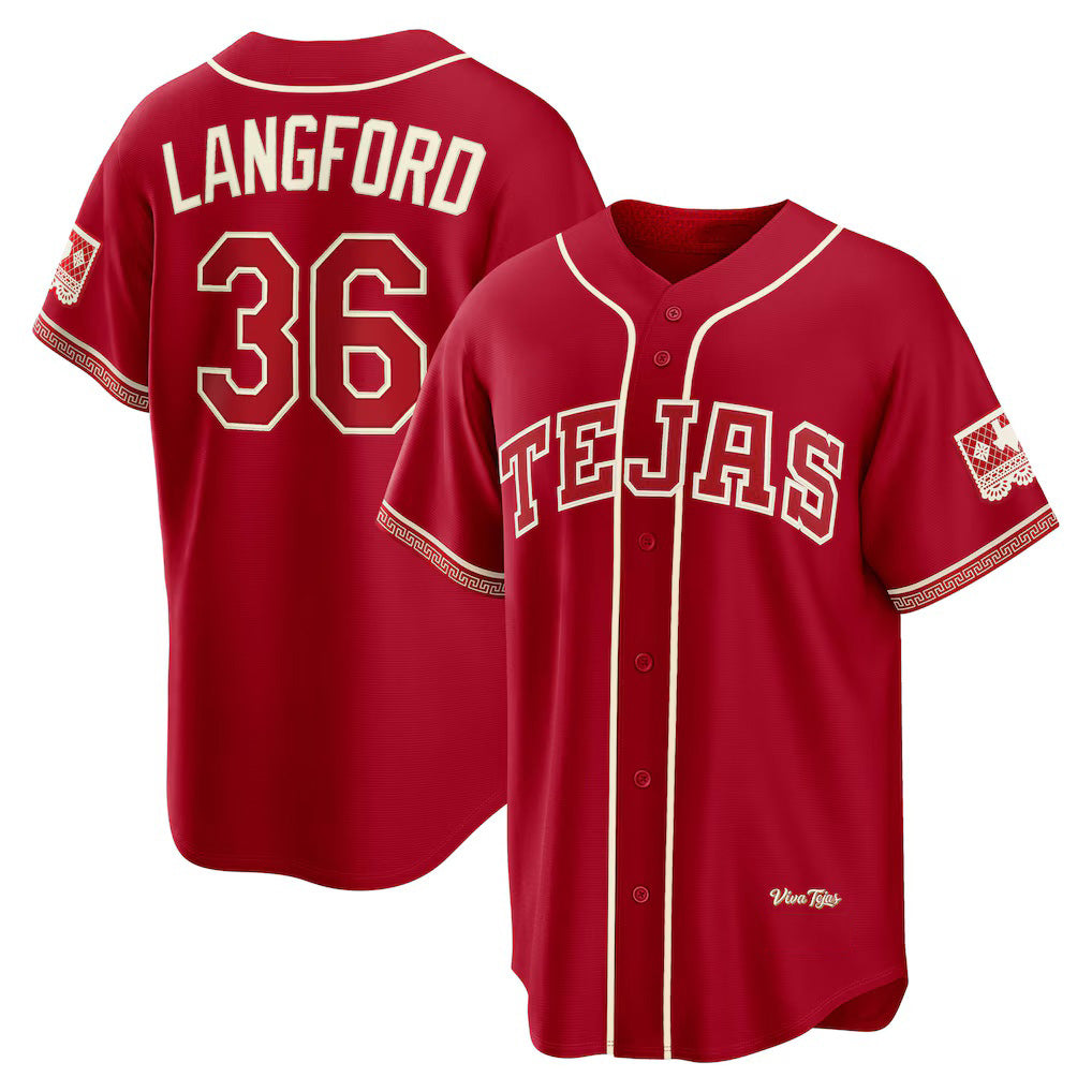 Texas Rangers #36 Wyatt Langford Red HeidiMiller 2026 City Connect Stadium Jersey