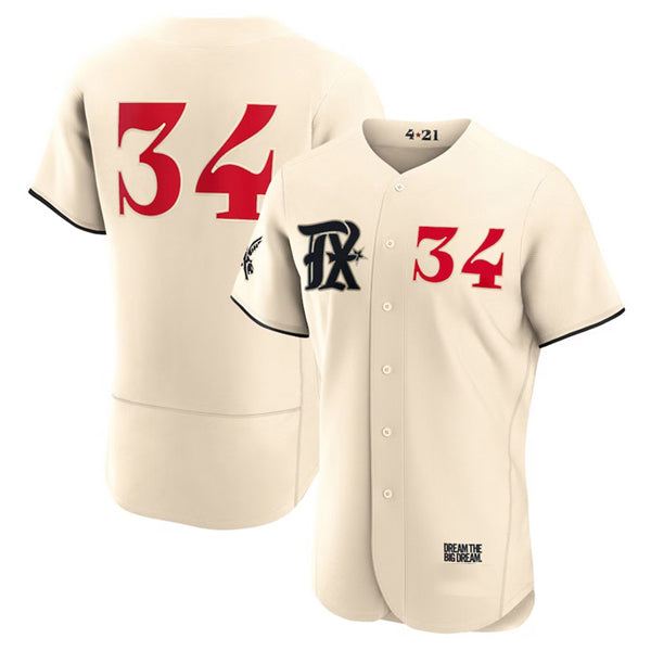 Texas Rangers #34 Nolan Ryan Cream HeidiMiller 2023 City Connect Flex Base Stitched Jersey
