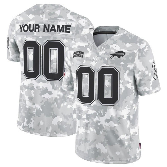 Custom B.Bills Active Player 2024 F.U.S.E Arctic Camo HeidiMiller Salute To Service Limited Stitched Jersey