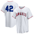 Los Angeles Angels #42 Jackie Robinson White HeidiMiller Home 2025 Day Replica Jersey