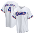 Texas Rangers #4 Joc Pederson White HeidiMiller Home Replica Jersey