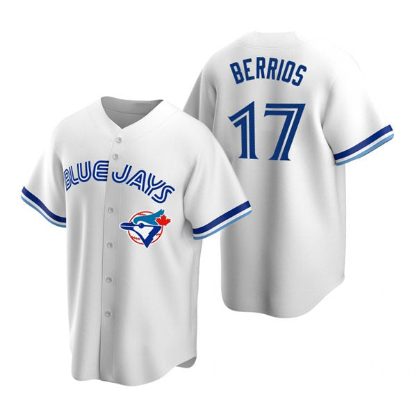 Toronto Blue Jays #17 Jose Berrios White HeidiMiller Cooperstown Collection Jersey