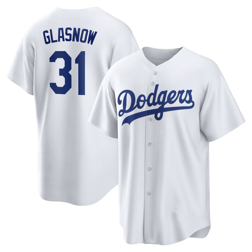 Los Angeles Dodgers #31 Tyler Glasnow White HeidiMiller Home Replica Jersey