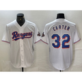 Texas Rangers #32 Evan Carter White HeidiMiller 2023 World Series Champions Cool Base Jersey